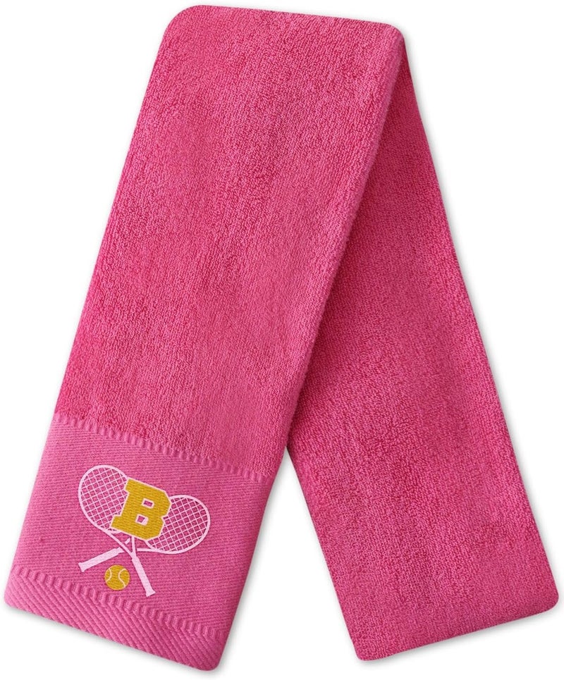 CybGene Embroidered Tennis Towel, Funny Tennis Gift for Men, Women & Tennis Lovers, Soft & Absorbent, Hot Pink - Image 1